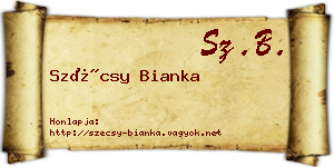 Szécsy Bianka névjegykártya