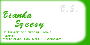 bianka szecsy business card