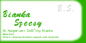 bianka szecsy business card